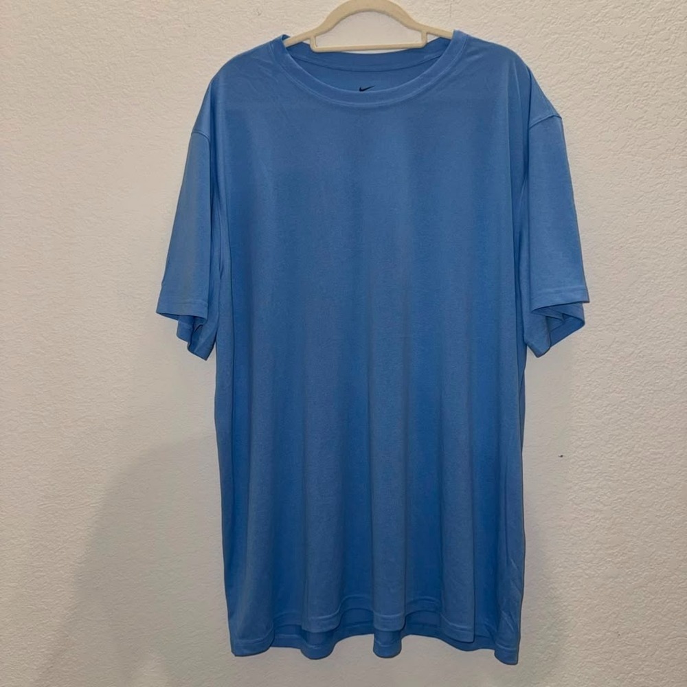 Nike Men's Sz 3XL Short Sleeves T Shirt Blue Crew Neck Casual Workout Athletic
